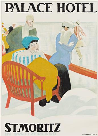 EMIL CARDINAUX (1877-1936). PALACE HOTEL / ST. MORITZ. 1920. 50½x36¼ inches, 128¼x90¼ cm. Wolfsberg, Zurich.                                     